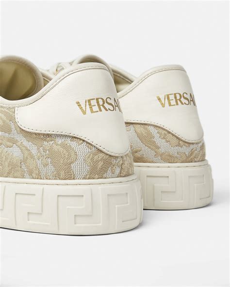 men's versace high top sneakers|versace greca barocco print sneakers.